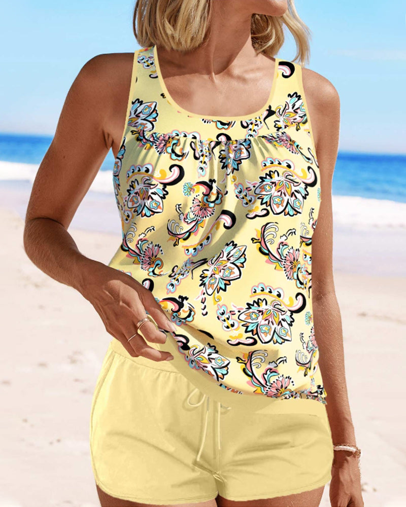 Tankini badedragt med print