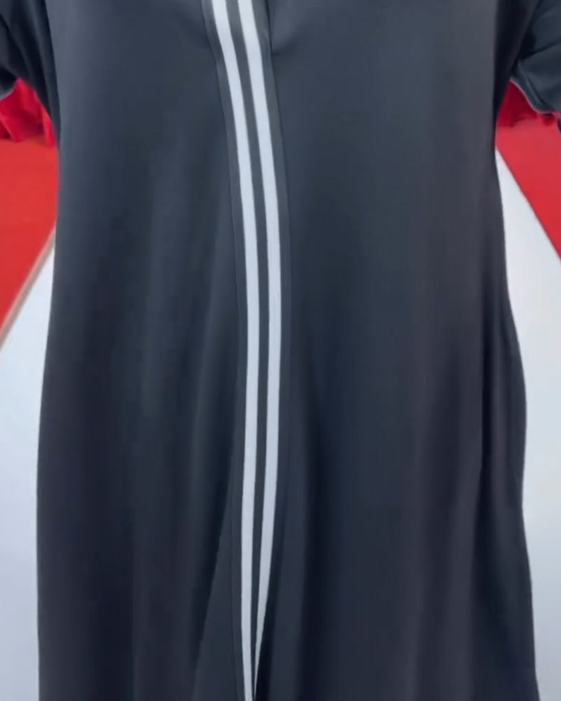 Kjole i afslappet pasform med midterstribe