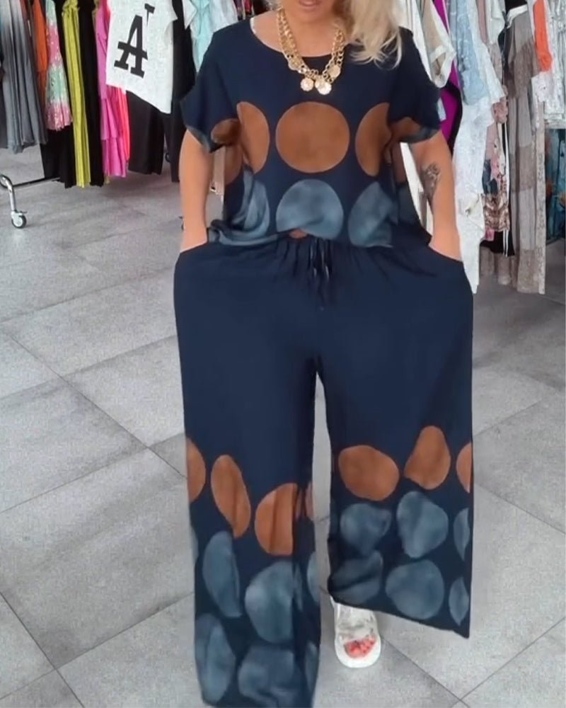 Sæt Street Fashion Afslappet Print Todelt