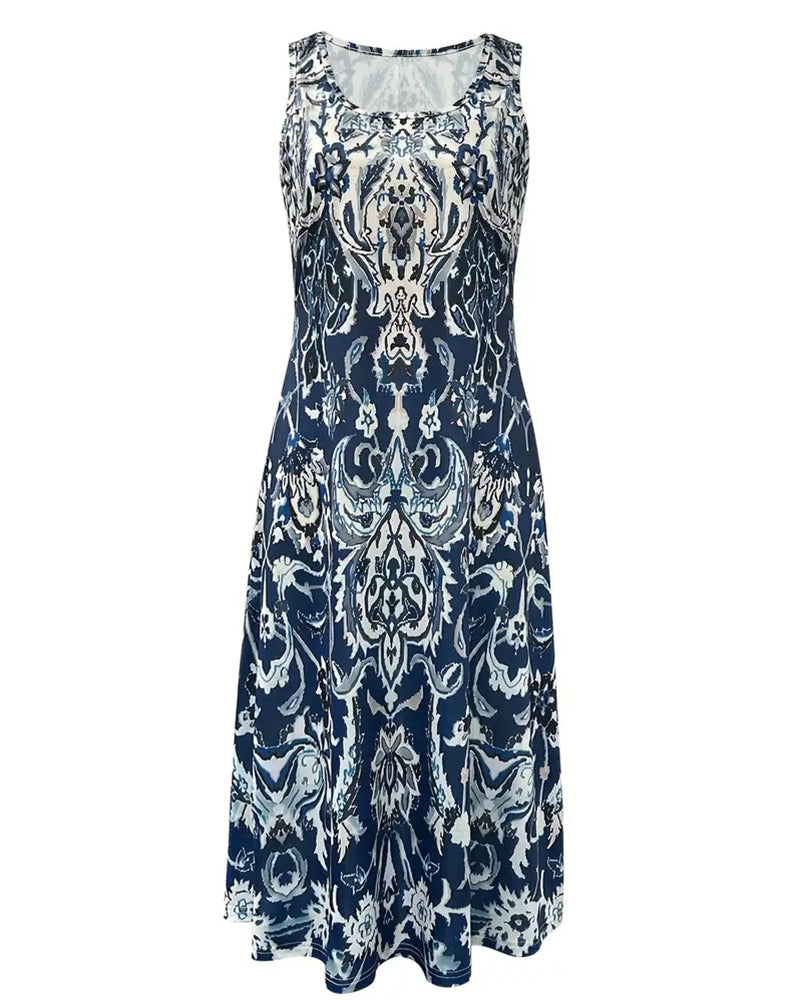 Kjole Ferie Ærmeløs Modeprint