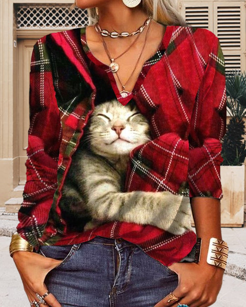 Top med optisk illusion i kattemotiv