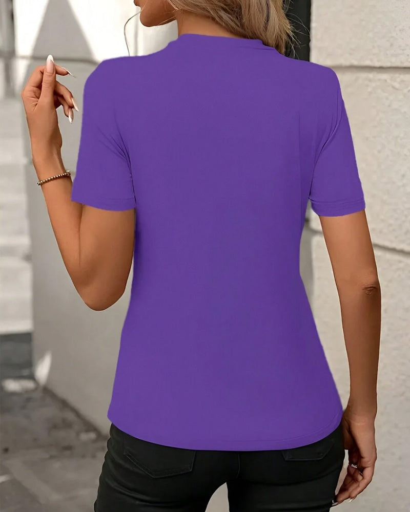 T-Shirt Rund Hals Ensfarvet Slim Fit