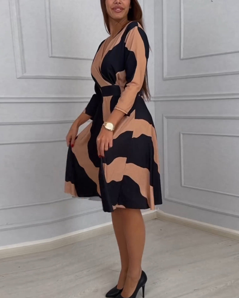 Vintage A-linje kjole med print