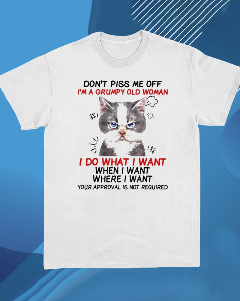 Afslappet T-shirt med sur kat