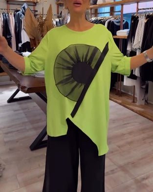 T-Shirt Blomsterprint Kortærmet Afslappet