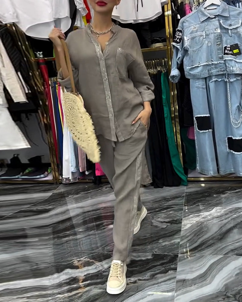 Jakkesæt Ståkrave Lomme Afslappet