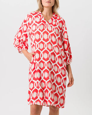 Kjole Casual Lapel Print Shift