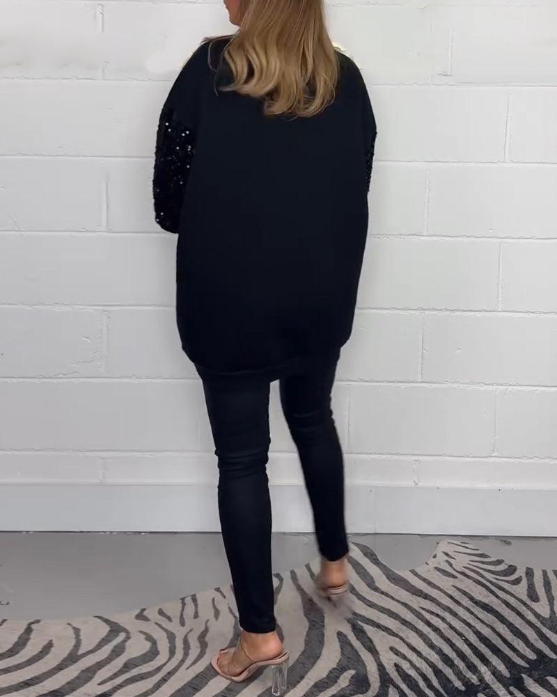 Sort sweater i afslappet pasform