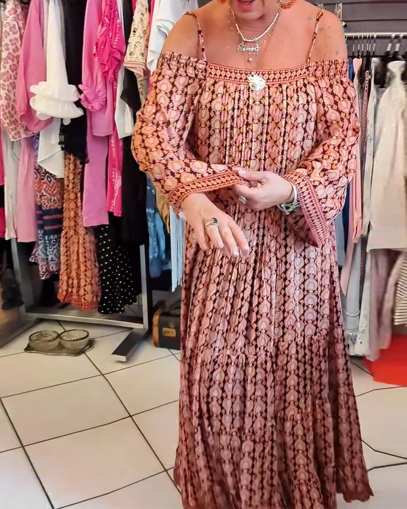 Boheme Stil Løs Kjole Med Seler