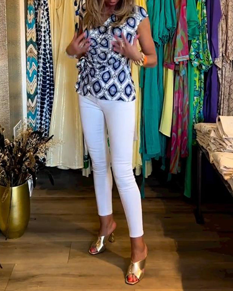 Top uden ærmer med print