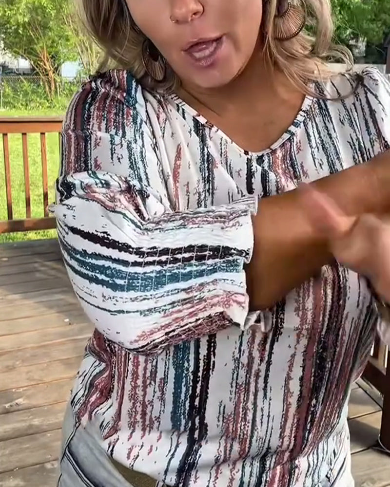 T-Shirt Rund Hals Afslappet Printet