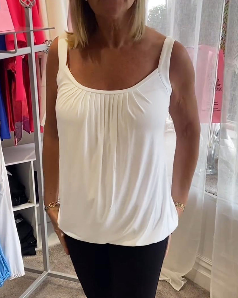 Sæt Plisseret hvid camisole top