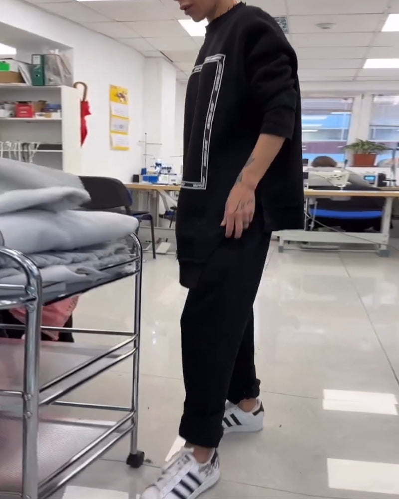 Afslappet og stilfuldt 2-delt sæt | Sweatshirt og joggingbukser