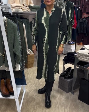 Ståkrave skjortekjole med trykknapper