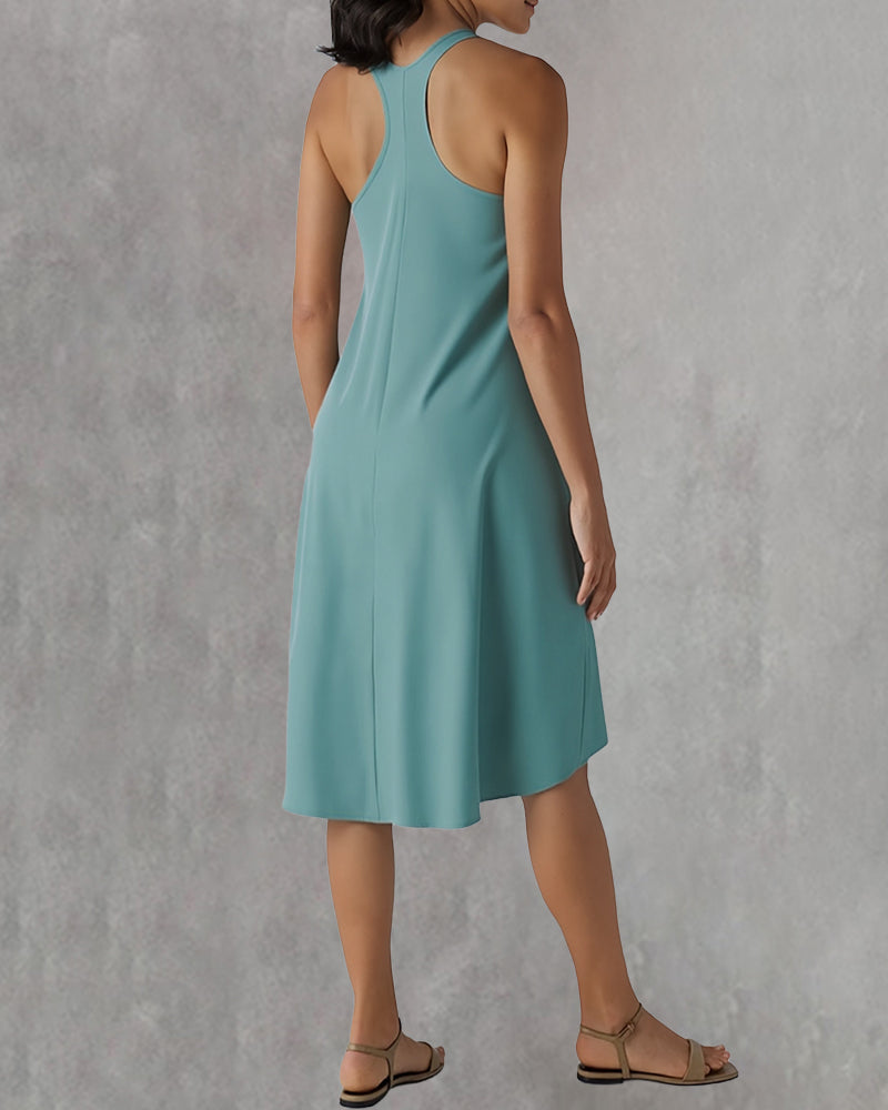 Kjole Indbygget Bh Uregelmæssig Ærmeløs Vest