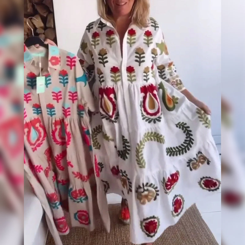 Kjole Blomstret Grafisk Print