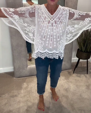 Bluse V-Hals Stilfuld