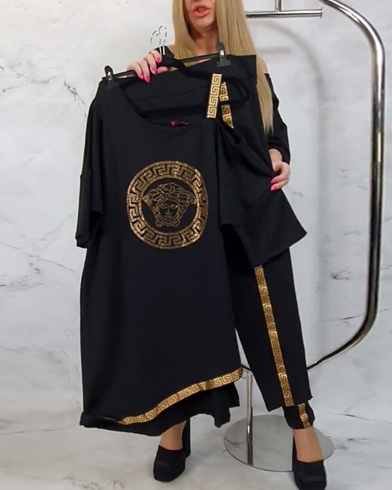 To-delt sæt | Bukser med top i uregelmæssig længde