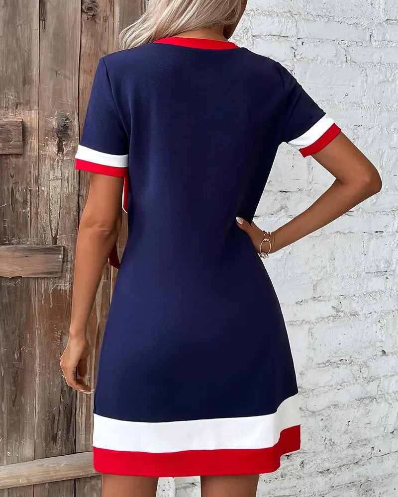 Kjole Kortærmet Kontrastbånd