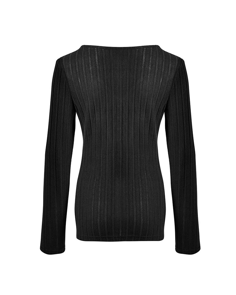 Bluse Med V-Hals Og Lange ærmer