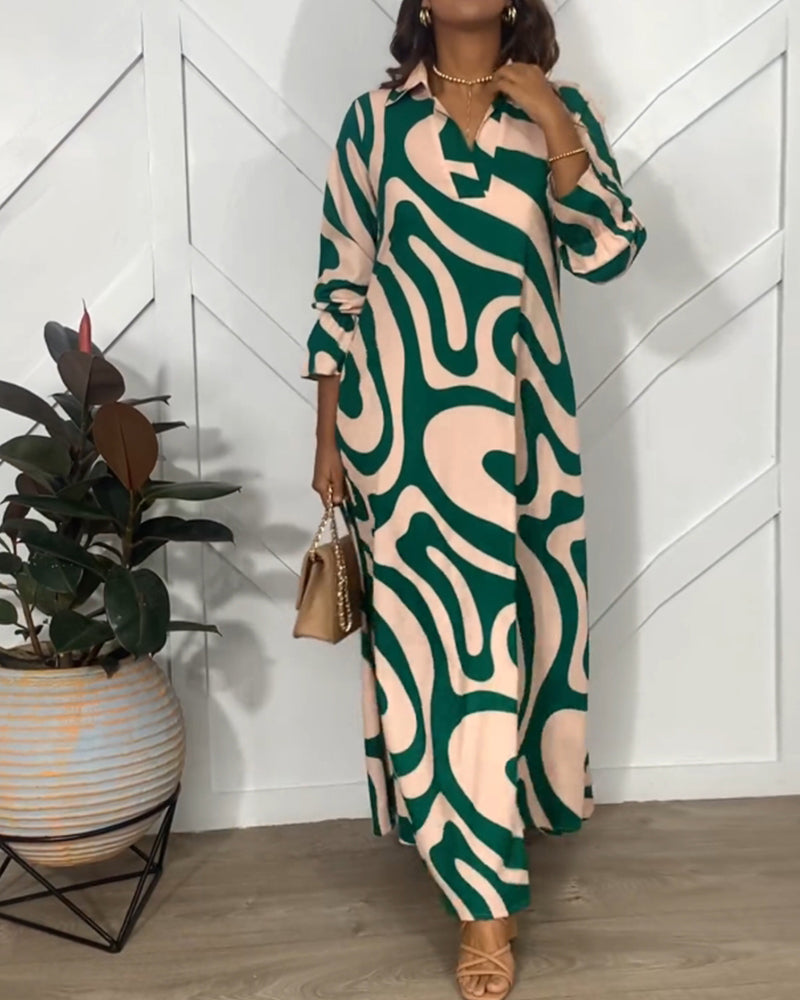 Abstraktmønstret maxikjole