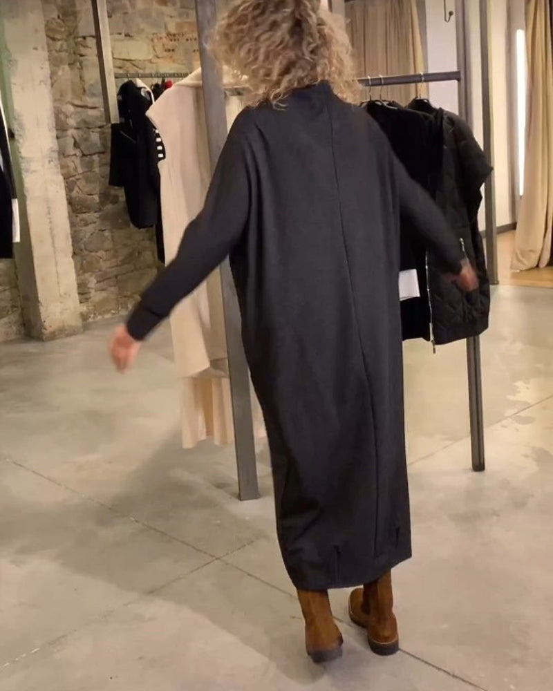 Afslappet flagermus-ærmet kjole