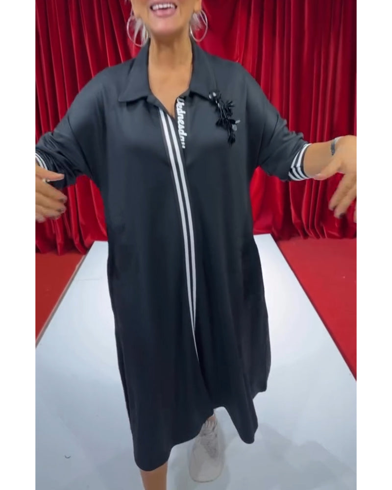 Kjole i afslappet pasform med midterstribe