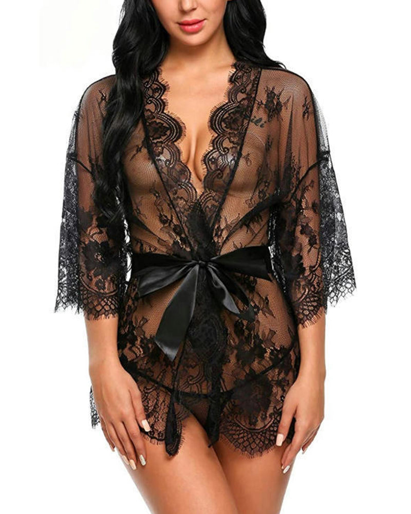 Sexet ensfarvet blonde pyjamas