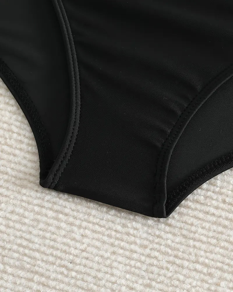 Badetøj Underdel Plisseret Ensfarvet Høj Talje