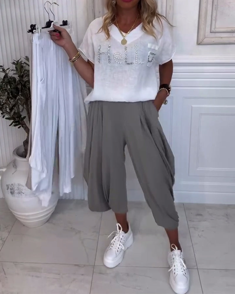 Bukser Ensfarvede Bloomers Casual