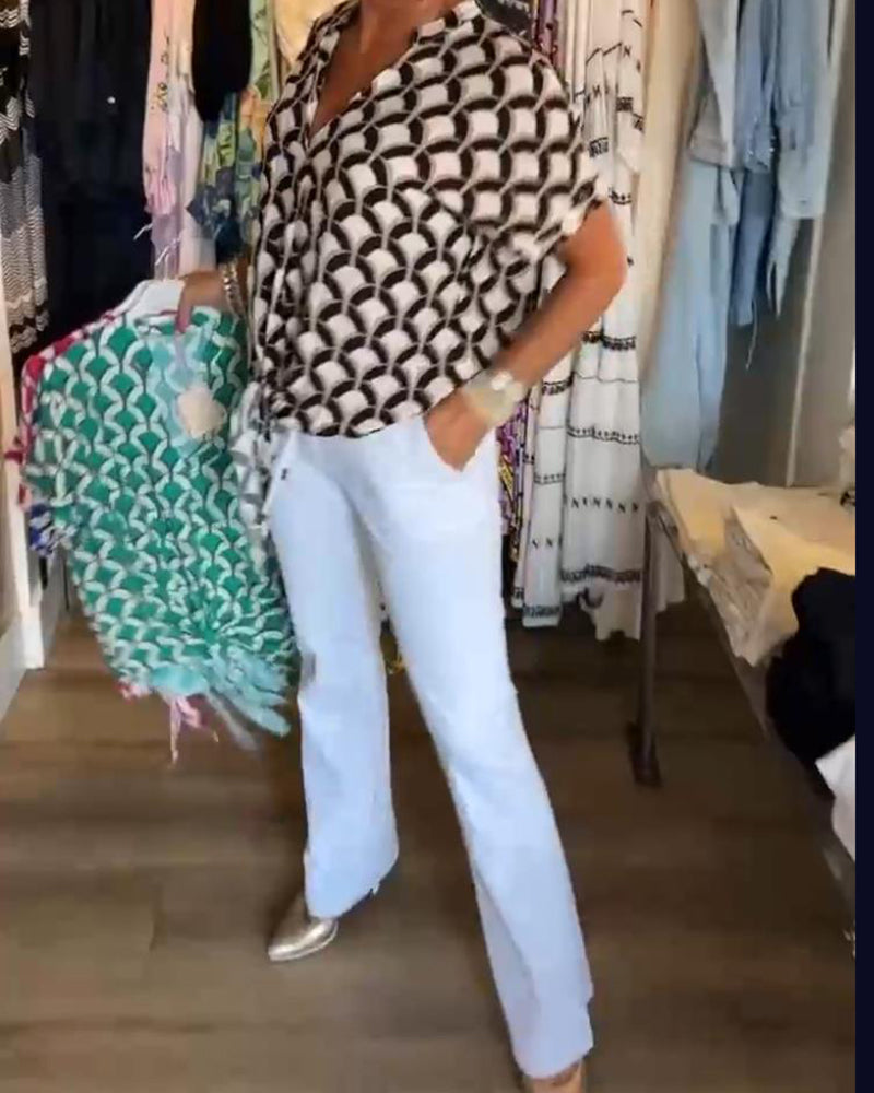 Hvide fritidsbukser med lommer