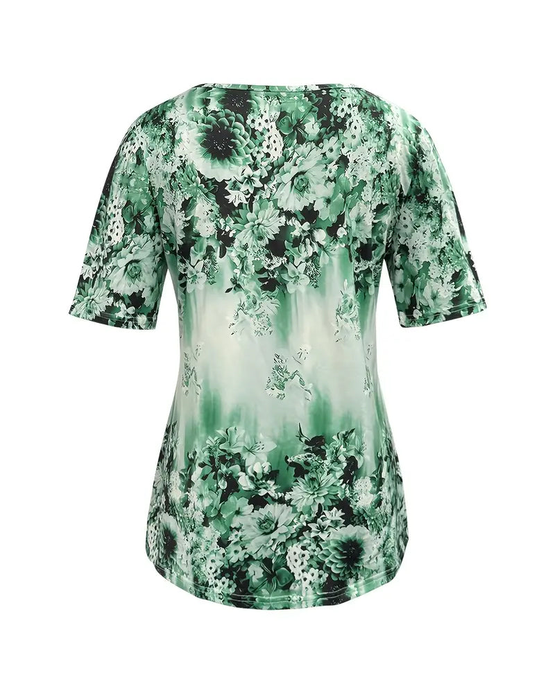 Bluse Kort Ærme Printet Afslappet