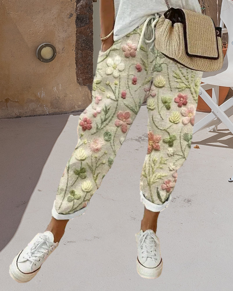 Bukser med lommer og print