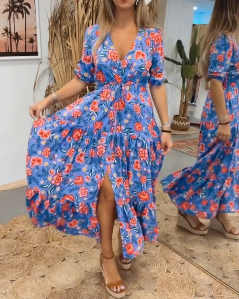 Kjole med roser og slids