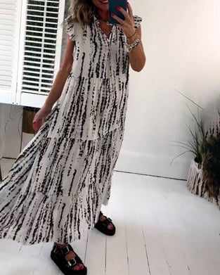 Lang kjole med print