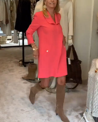 Kjole Ensfarvet Lomme i side Moderne Tunika