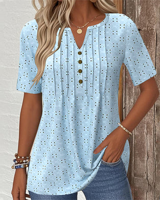 Bluse Casual Ensfarvet Hul