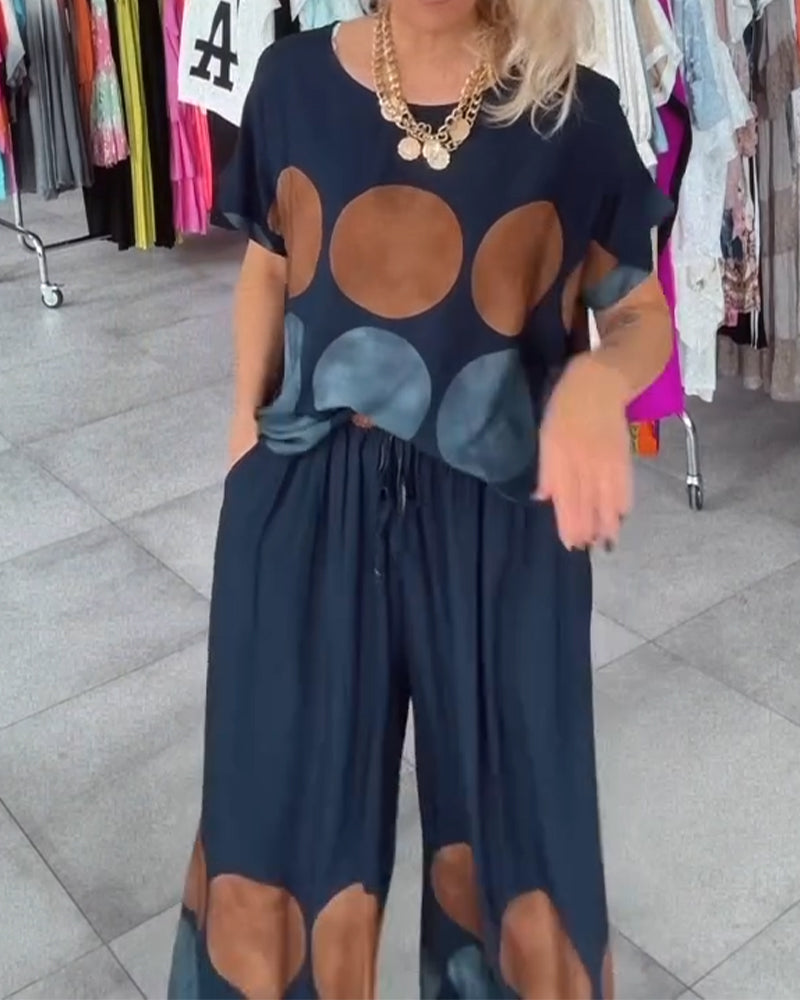 Sæt Street Fashion Afslappet Print Todelt