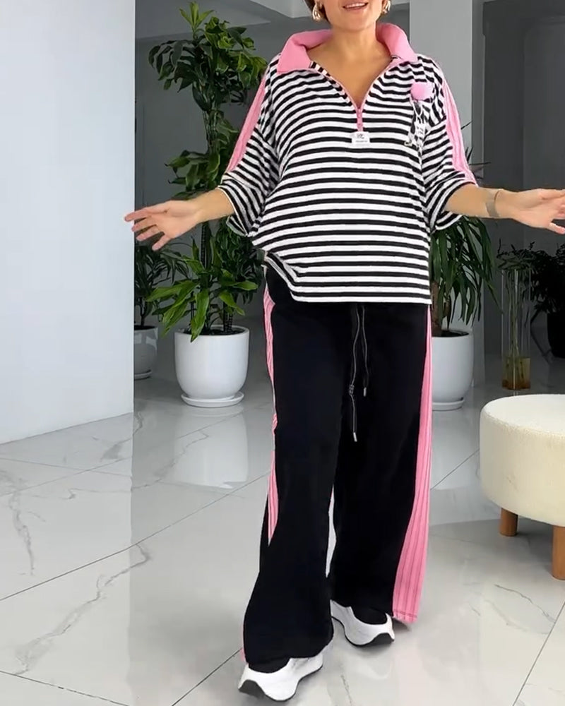 Dragt Stribet Print Løse Bukser