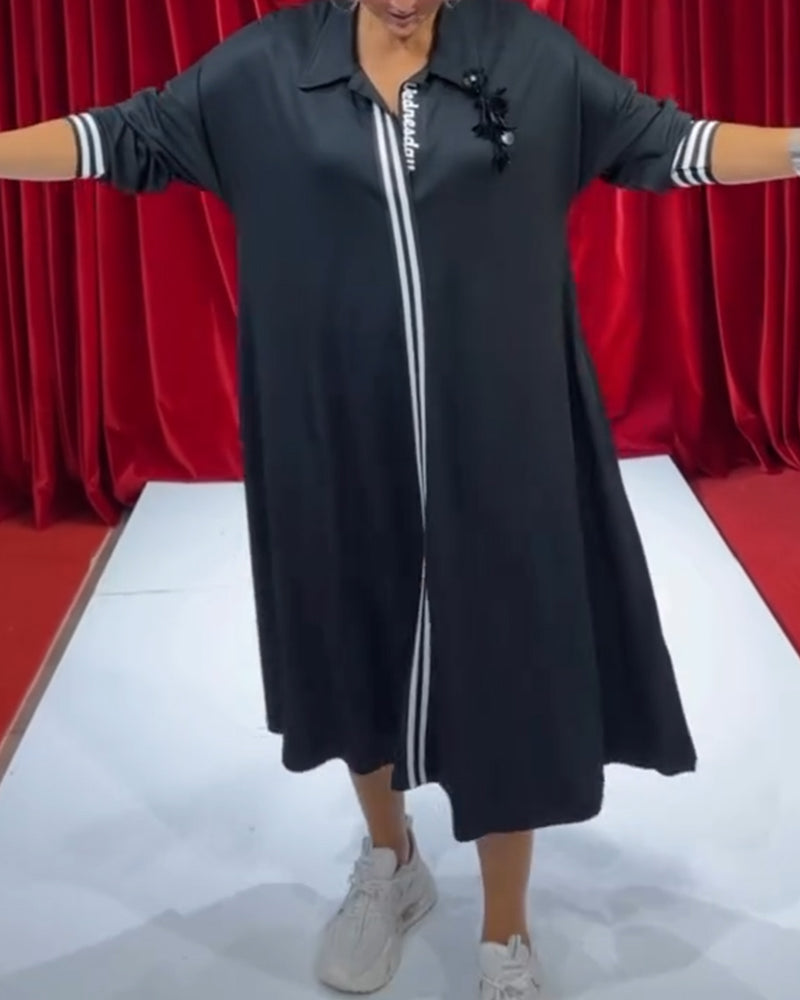 Kjole i afslappet pasform med midterstribe