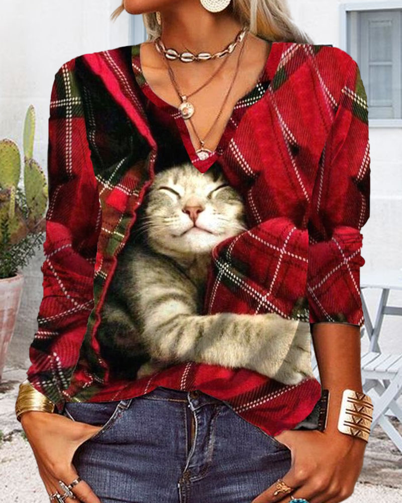 Top med optisk illusion i kattemotiv