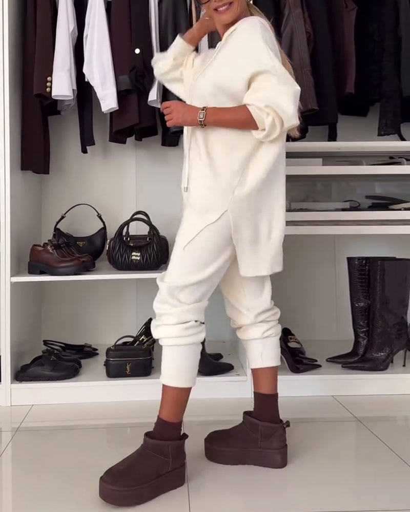 Todelt sæt - ensfarvet sweater og bukser