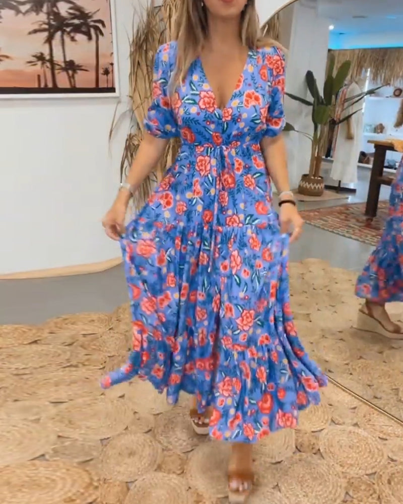 Kjole med roser og slids