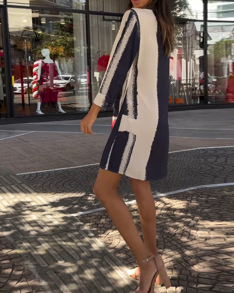 Patchwork kjole med slids