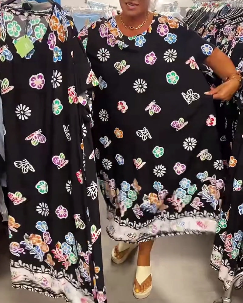 Kjole Oversize med Print Løs