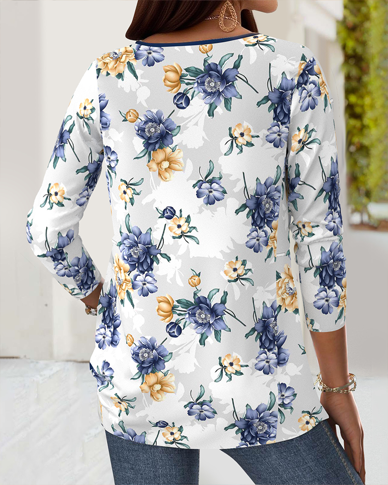 Bluse Afslappet Blomsterprint