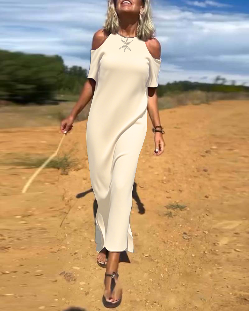 Kjole Fashion Casual Skulderfri Slank