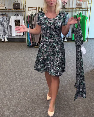 Kjole Stilfuld Slank Talje Trykt