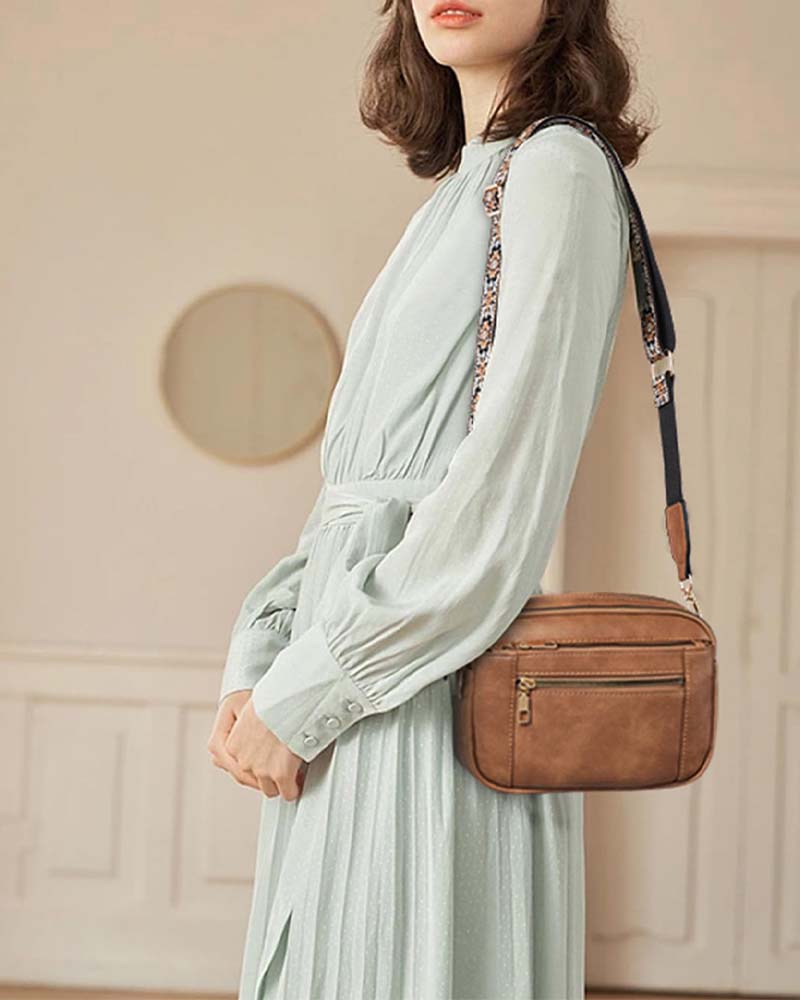 Multifunktionel crossbody-taske med lynlås