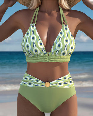Bikini Sexet Dyb V Slids Print